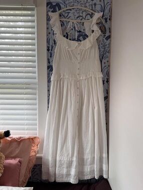 NWT Anthropologie white maxi dress Prarie ruffle - XL